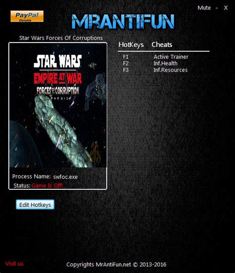 star wars empire war forces corruption cheats.